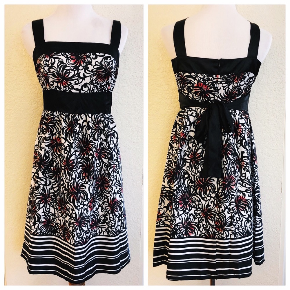 Black, White, and Red Dress